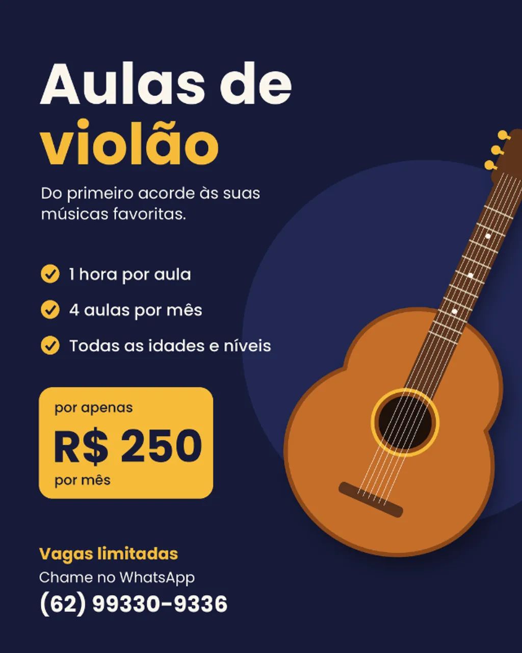 Aulas de violão online Semanais