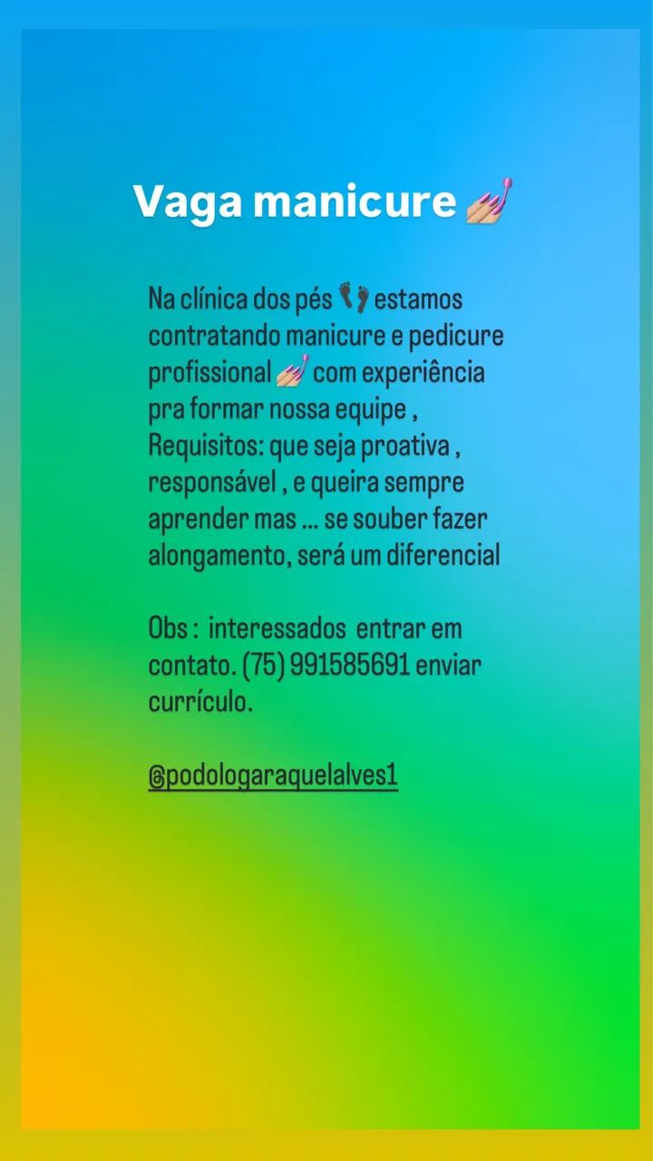 Vaga de manicure 