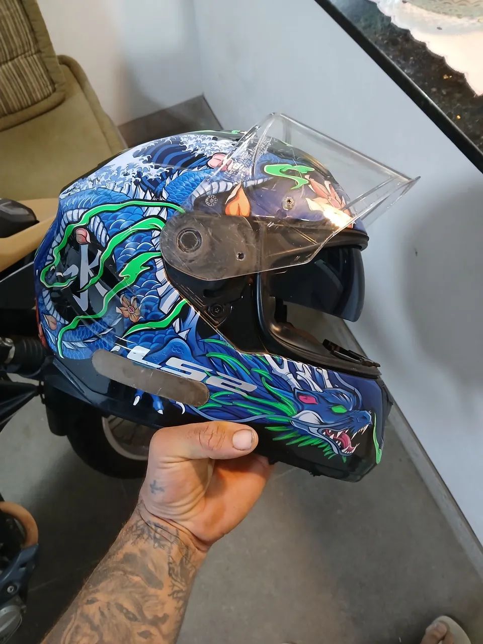 Ls2 dragao com intercomunicador Bluetooth  - Foto 5