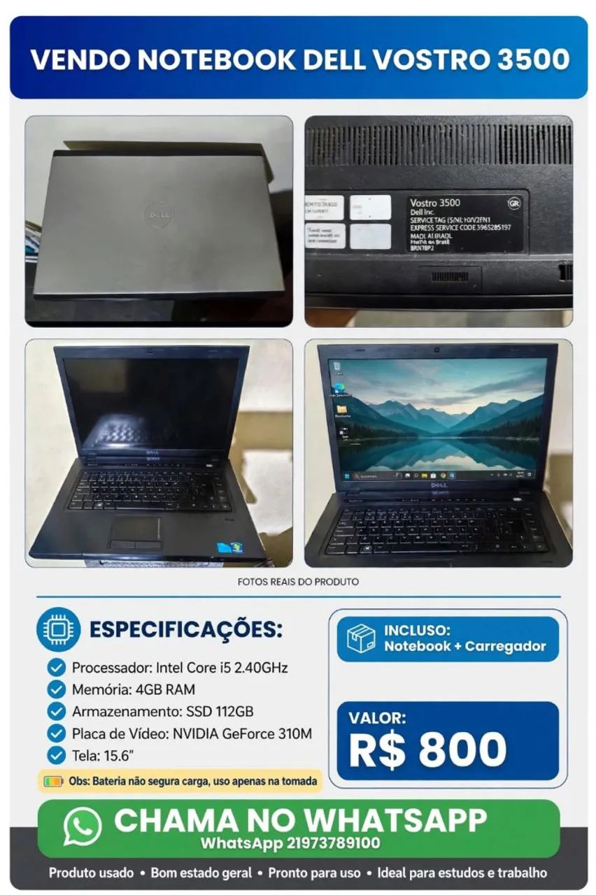 NOTEBOOK DELL VASTRO 3500 - Foto 2