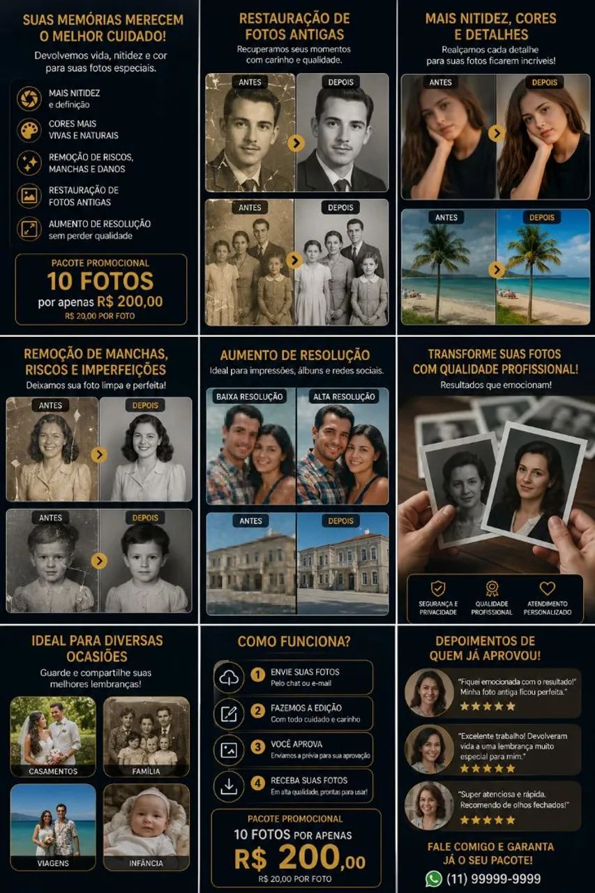 Restauração e Melhoria de Fotos Digitais  - Foto 4