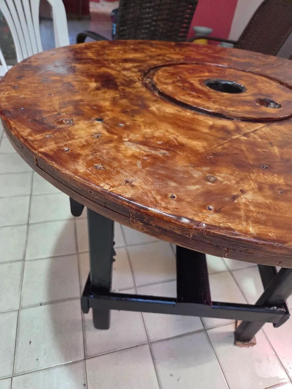 Mesa rústica de madeira  - Foto 4