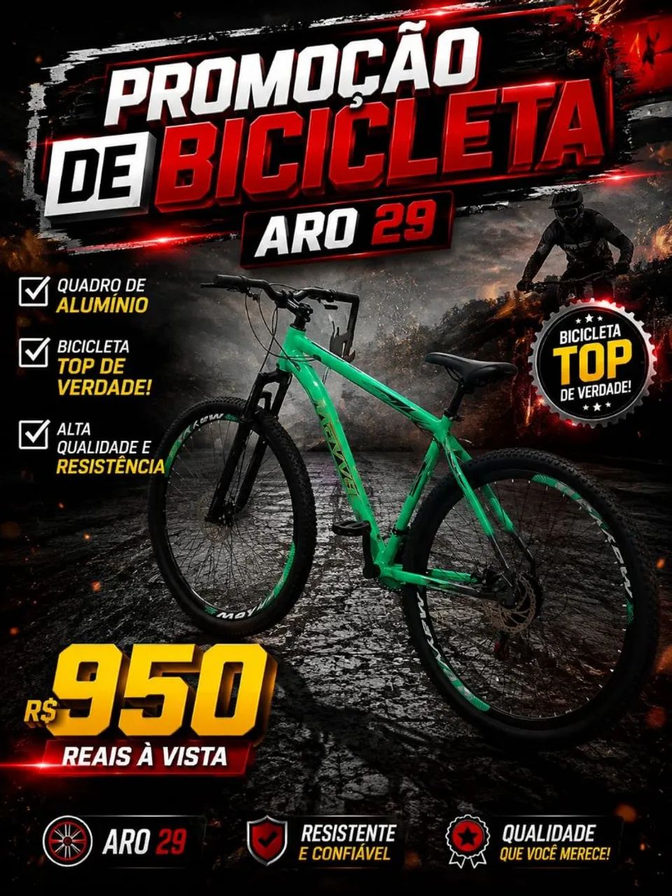 Promoção de bicicleta aro 29 de alumínio
