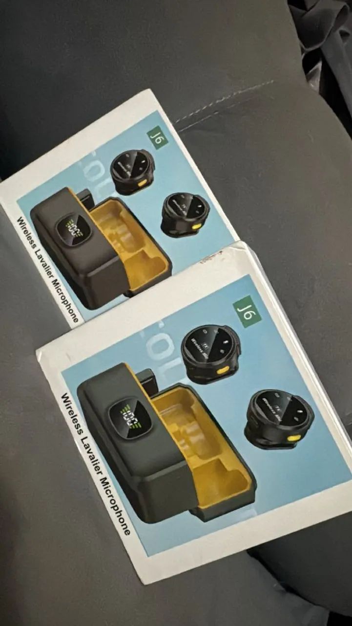Microfone Lapela Sem Fio J6 Duplo Original Estojo de Recarga USB-C para iPhone Android - Foto 3