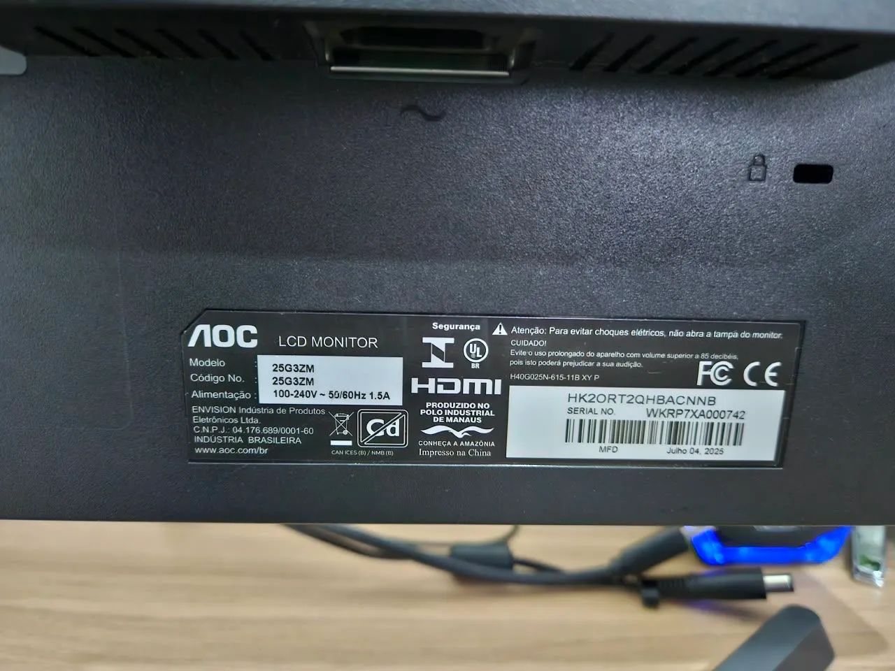 Monitor AOC Destiny 24,5 Polegadas 240hz 0,5ms  - Foto 3