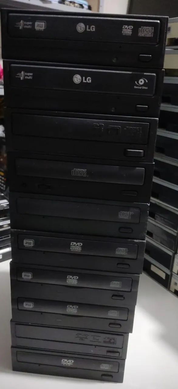 Lote c/10 Drivers Leitor de CD e DVD (usados)