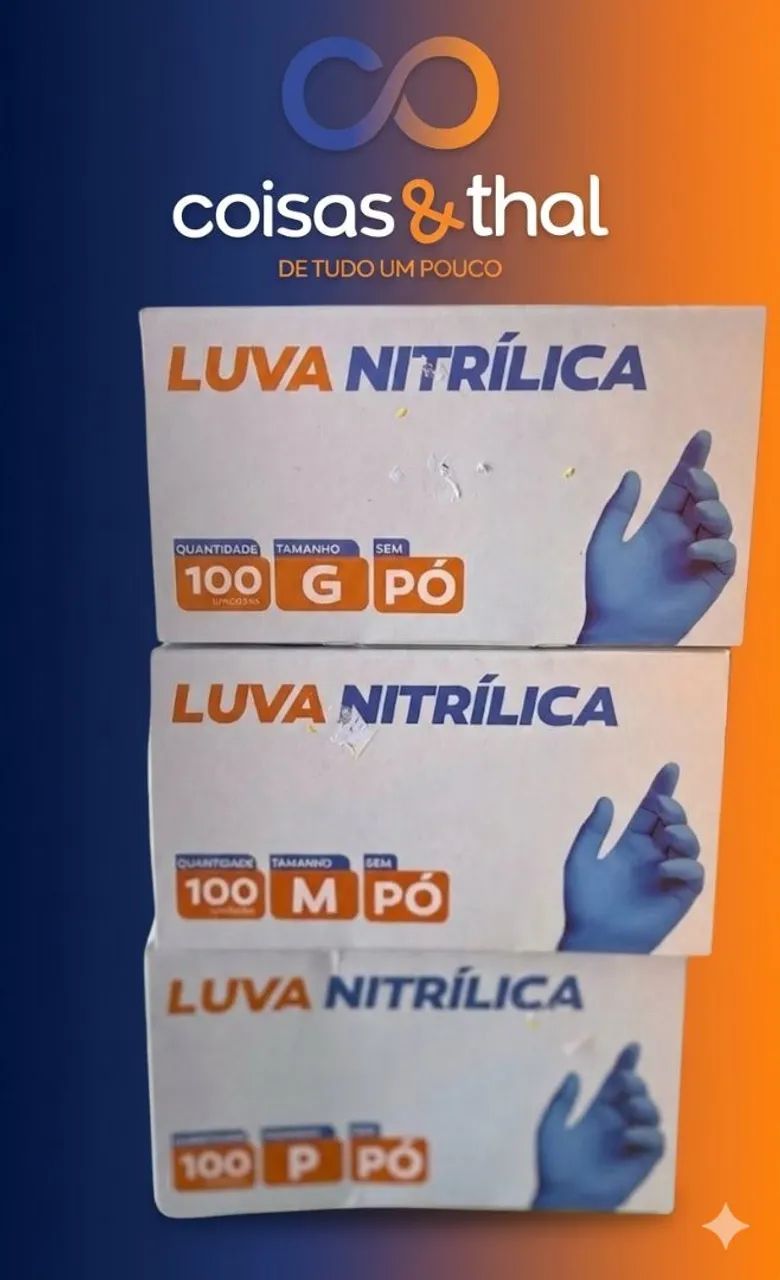 Luva de Nitrílica Cor Azul ( caixa com 100 unidades) Nos tamanhos P - M - G  - Foto 3
