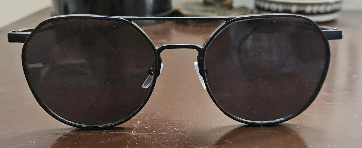 Óculos de Sol Aviador Preto com Haste Dupla + Estojo de Couro + Lenço - Foto 2
