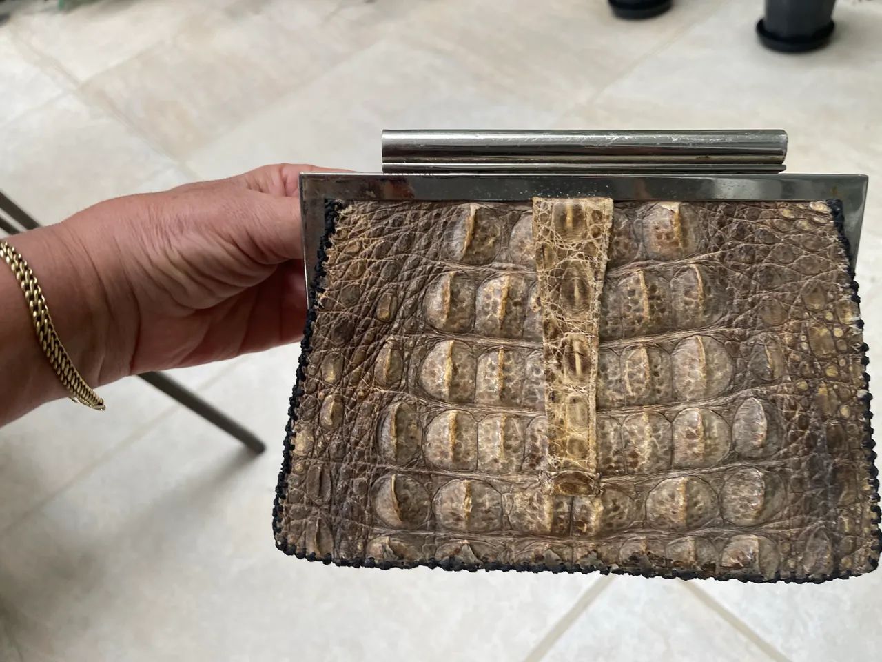 BOLSA COURO DE CROCODILLO - Foto 4