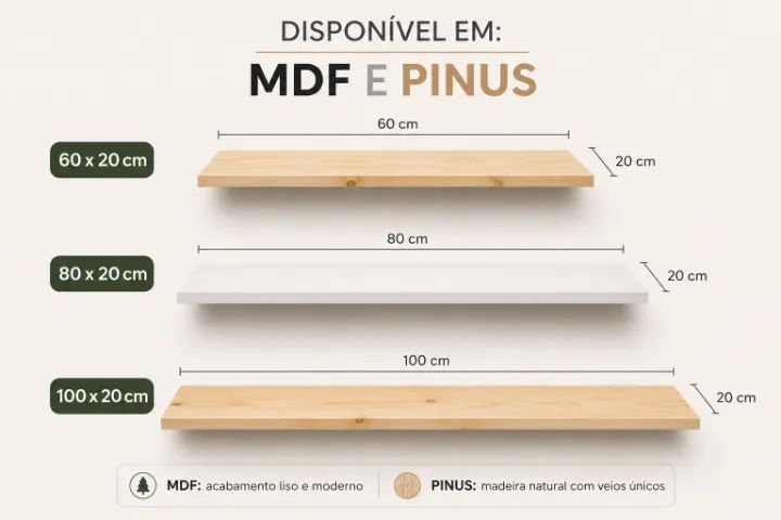 Prateleiras e Nichos Decorativos MDF e Pinus - Foto 2