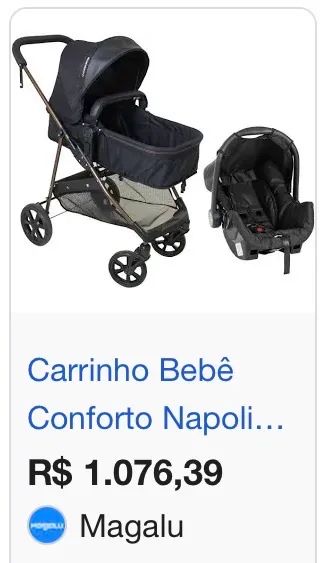 Carrinho galzerano com bebê conforto  - Foto 3