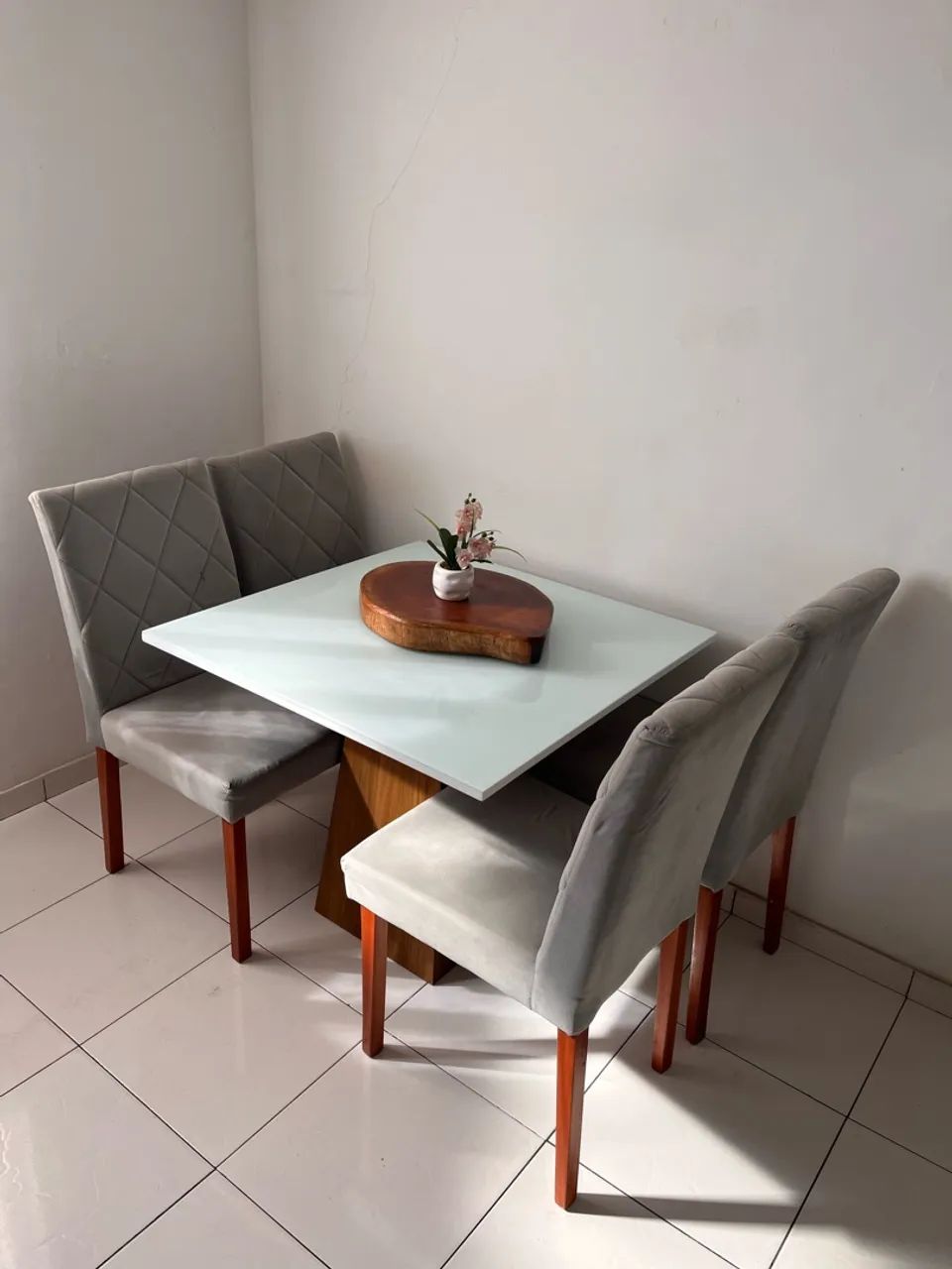 Mesa de Jantar 4 Lugares com Tampo de Vidro - Foto 2