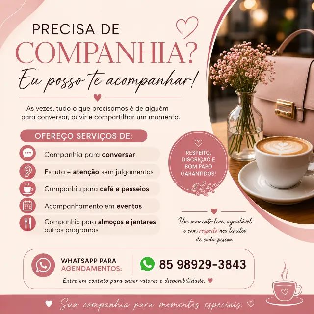 Precisa de companhia? Eu posso te acompanhar.