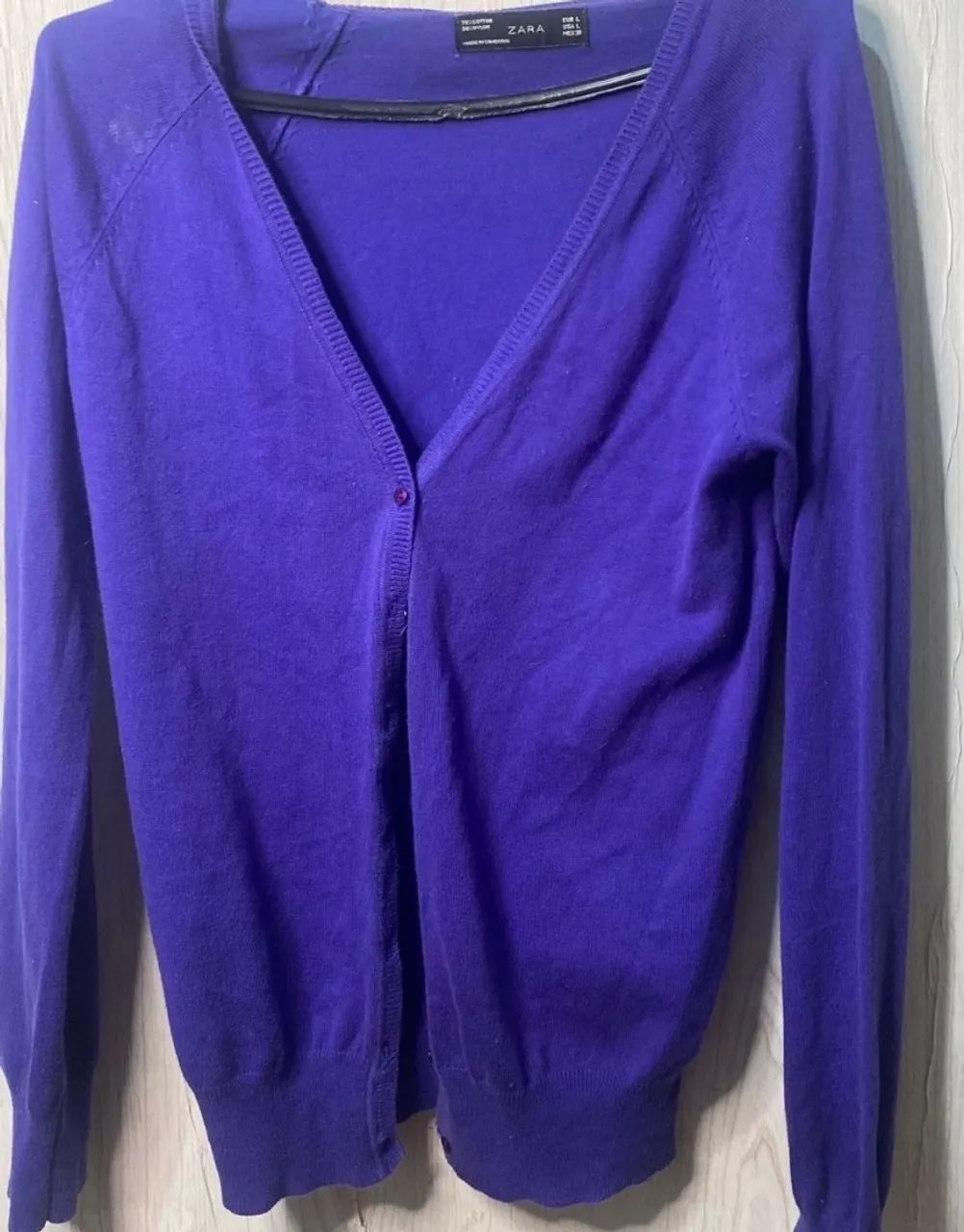 Cardigan Zara feminino azul 