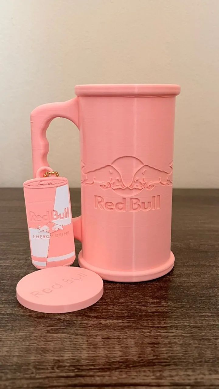 Kit Caneca com Tampa e Abridor de Lata - Estampa Red Bull - Foto 3