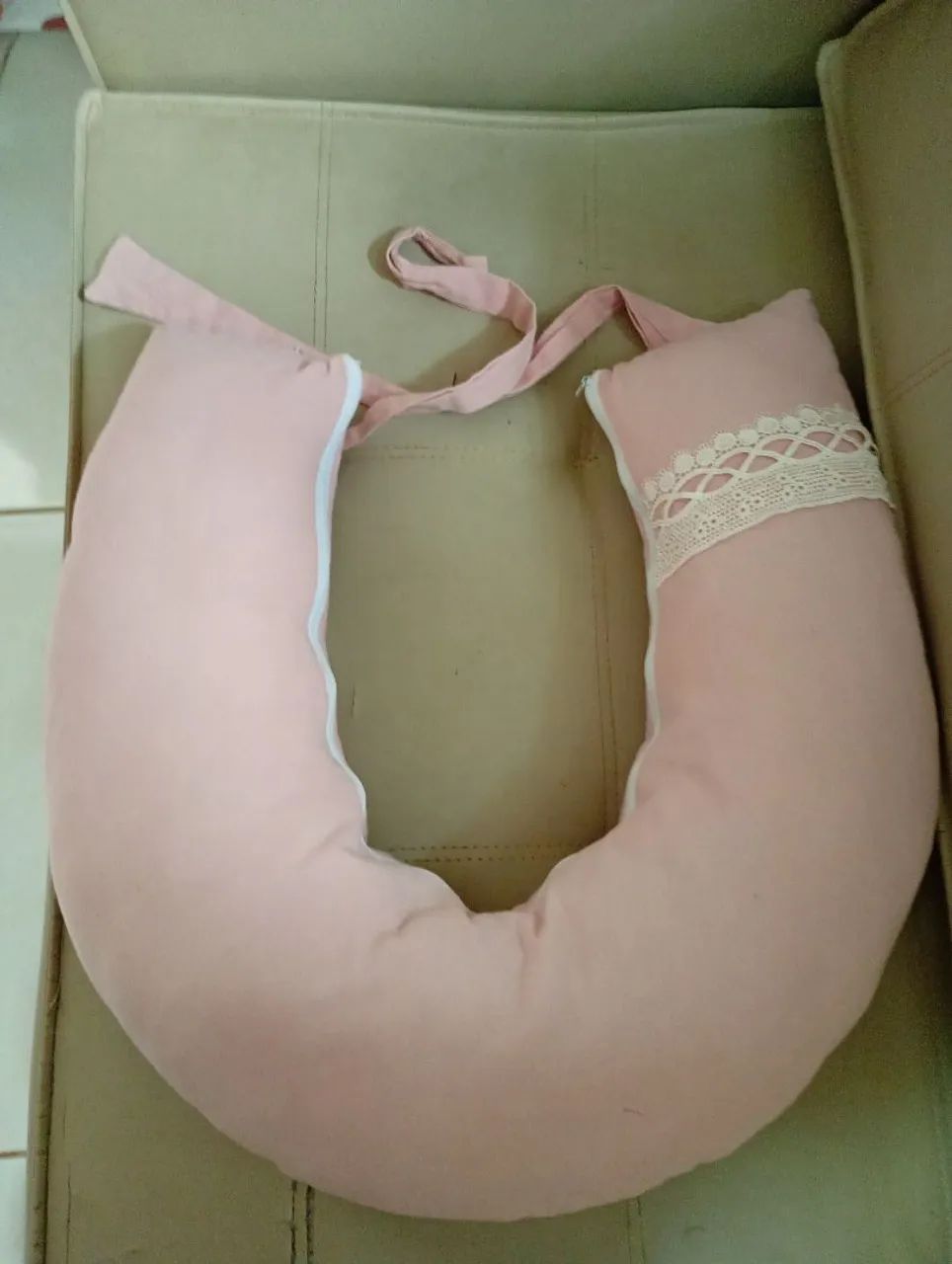 Almofada de amamentação rosé  - Foto 4