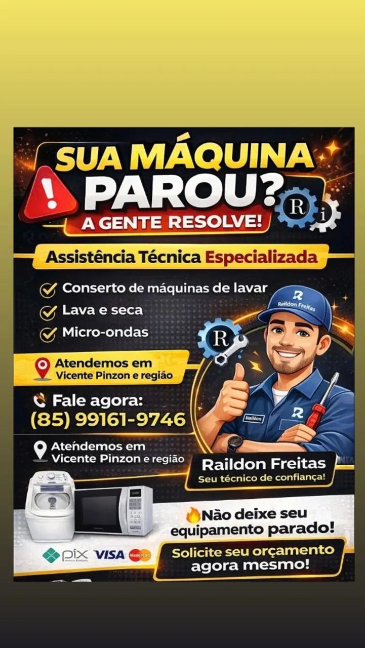 Conserto de máquinas de lavar e micro-ondas 