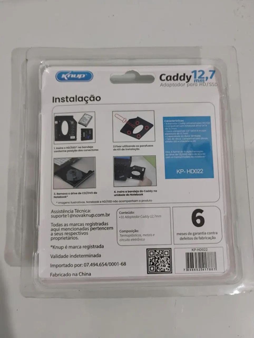 Adaptador Caddy 12,7mm Hd Ssd Sata Case Gaveta Dvd Notebook - Foto 2