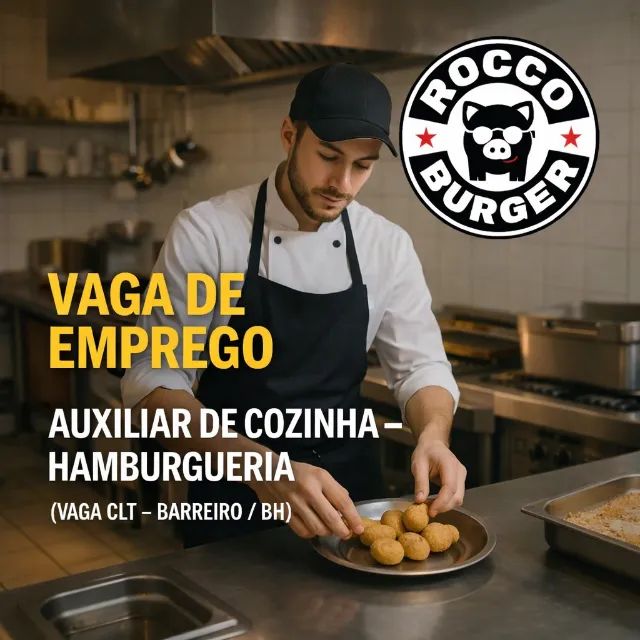 Auxiliar de Cozinha - Restaurante - Hamburgueria - Barreiro / BH
