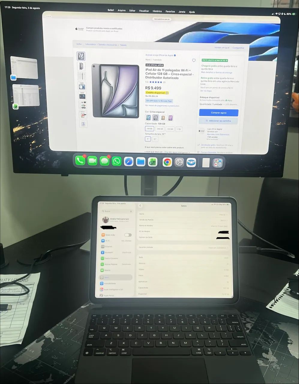 iPad Air 11 chip m4 Wi-Fi+eSim com Magic Keyboard Apple - Foto 5