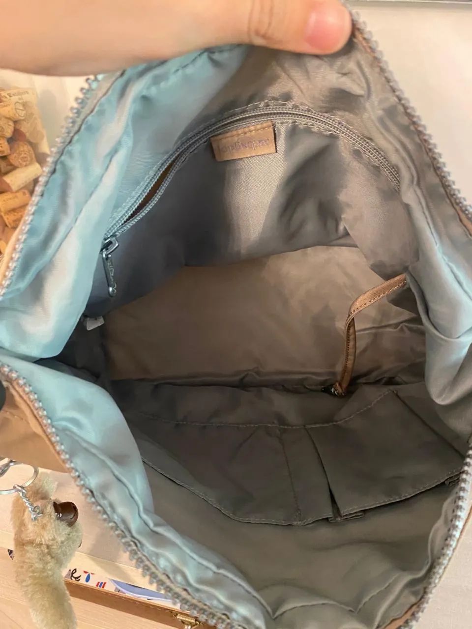 Bolsa Kipling bege original  - Foto 2