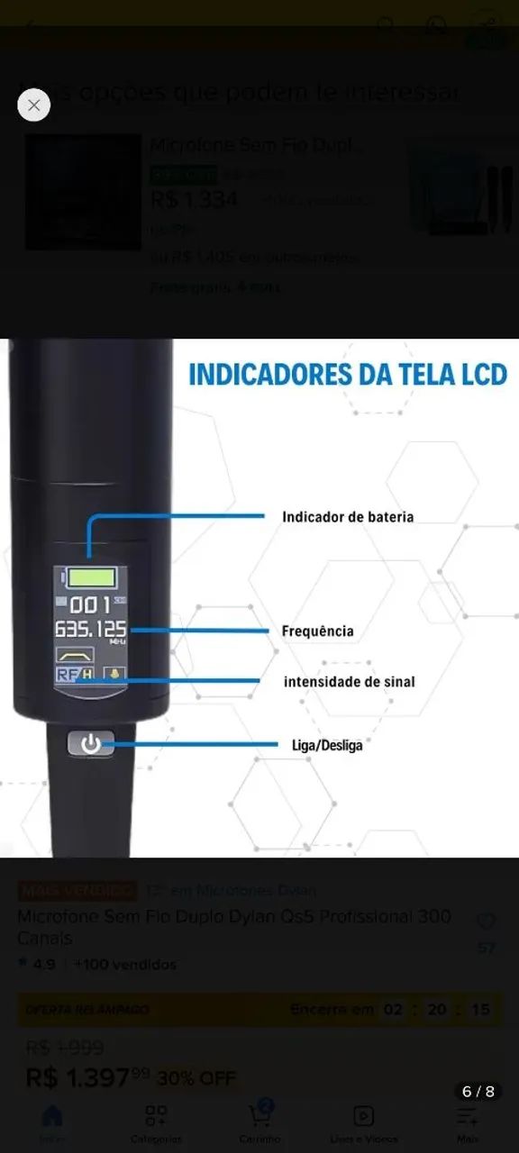 Microfone sem fio - Foto 4