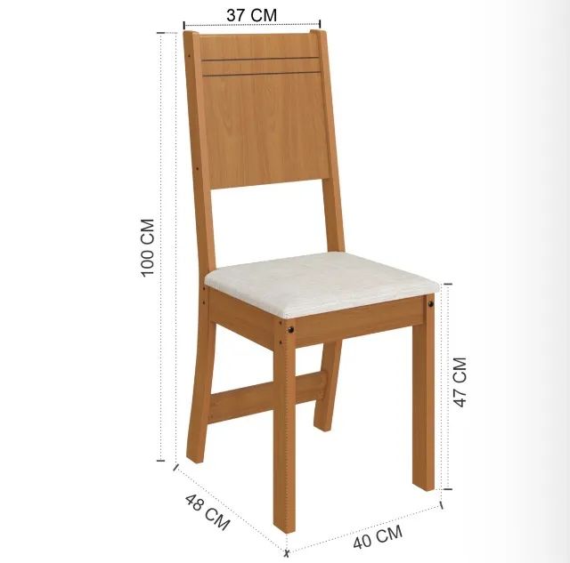 Conjunto Mesa e 4 Cadeiras Freijonel 110 cm - Foto 3