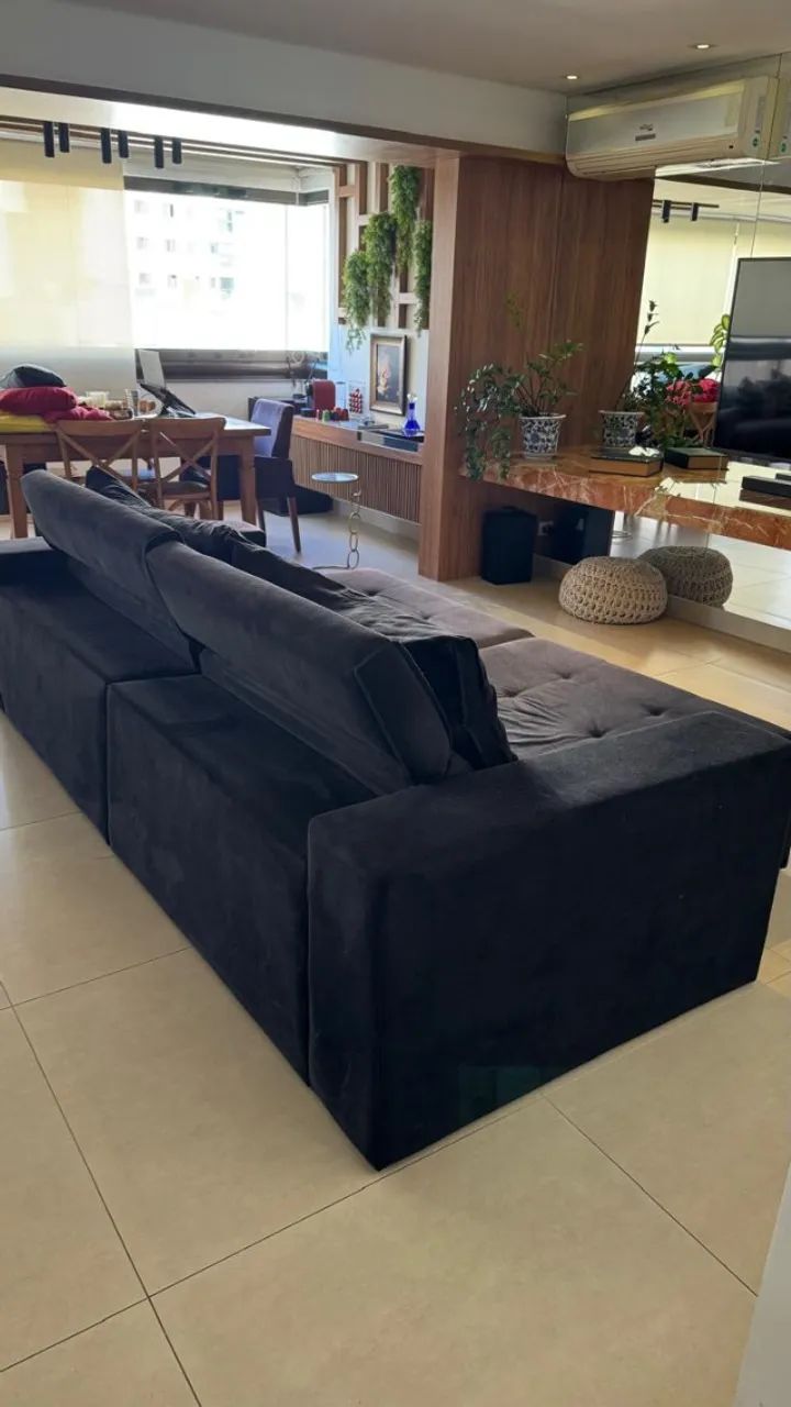 Sofá preto 4 lugares - retrátil - Foto 2