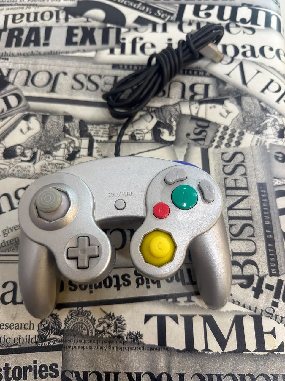 Controle game cube original prata 