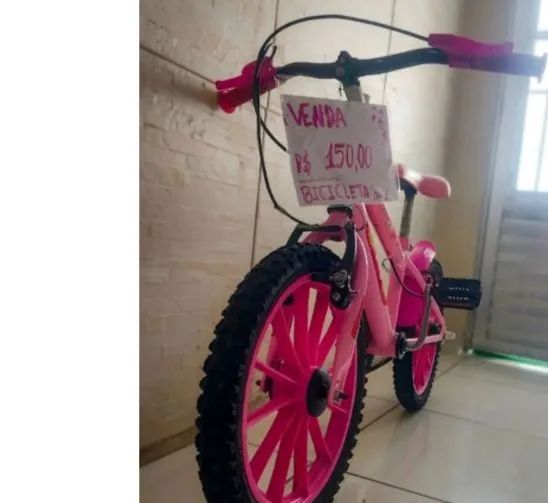 Bicicleta infantil aro 16 Rosa - Foto 3