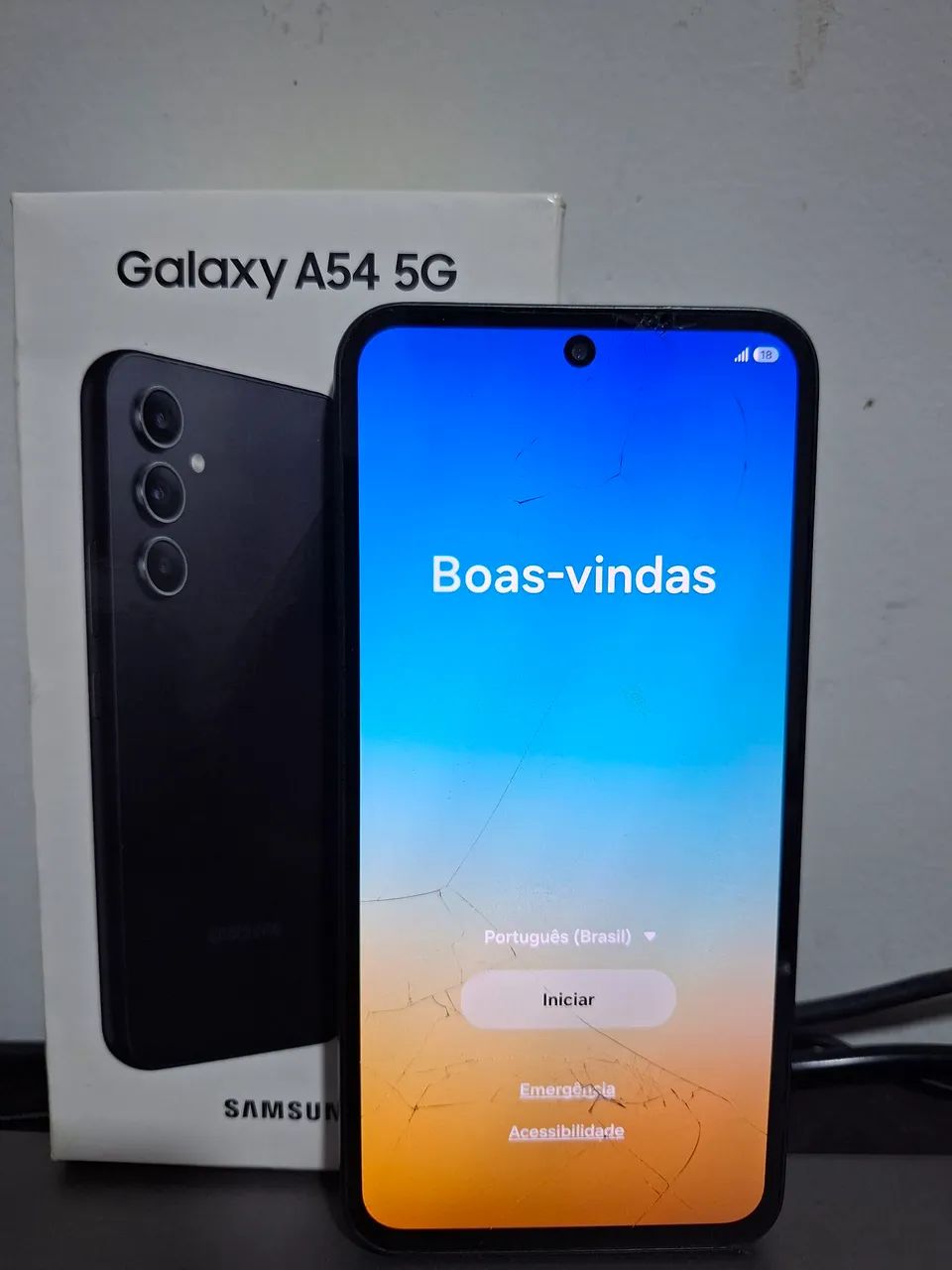 Galaxy A54 com vidro da tela quebrado - Foto 2