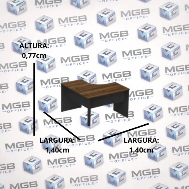 Mesa de Escritório Escrivaninha Angular - 0,75x1,40x1,40cm - ENTREGAS EM ATÉ 24h!! - Foto 2