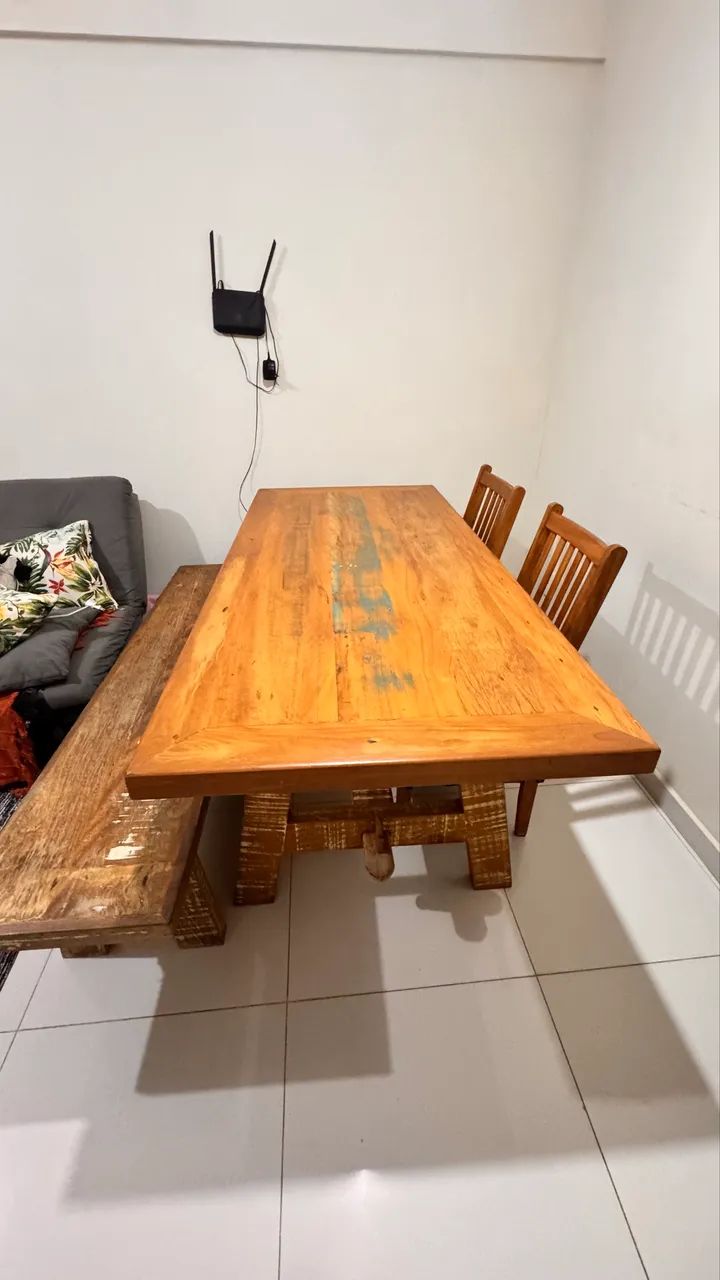 Mesa madeira maciça 6 lugares - Foto 4