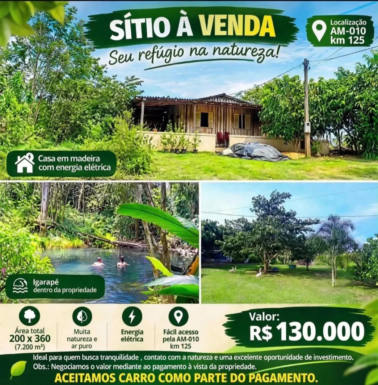 Vendo sítio ramal Boa sorte AM010 