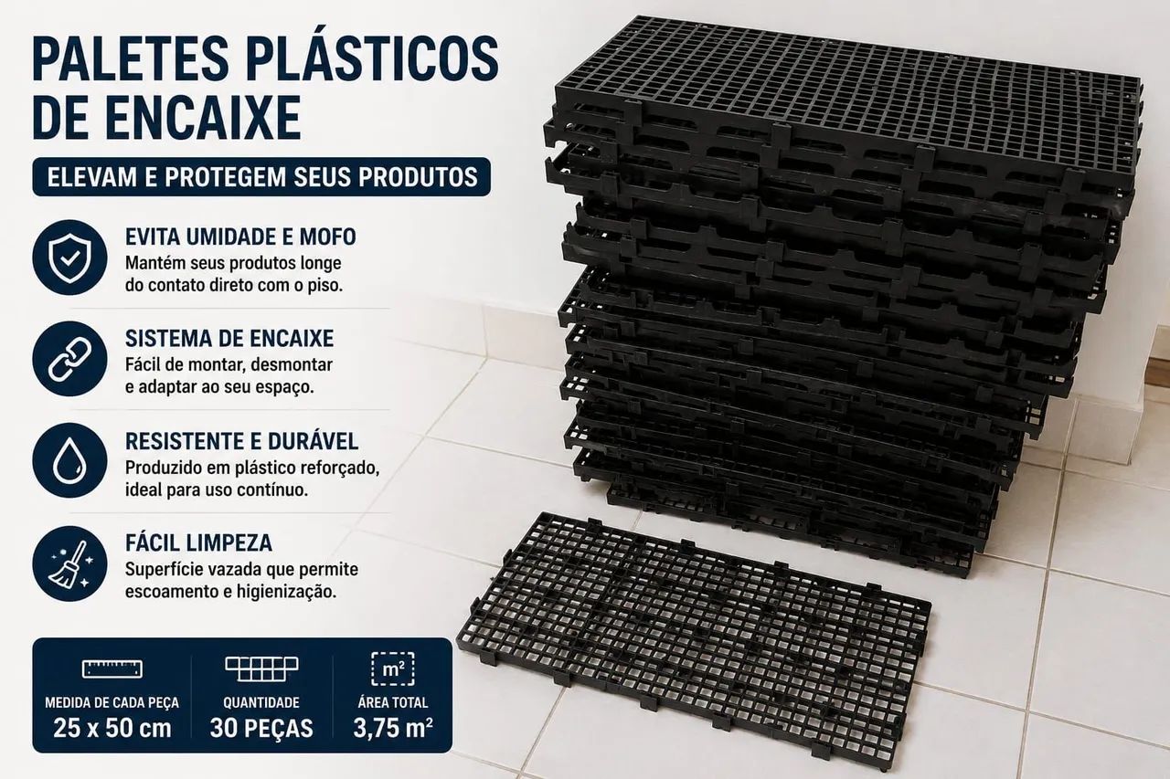 Paletes de plástico 25x50x2,5
