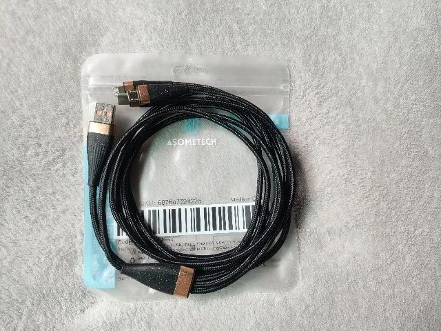 Cabo de carregamento 3 em 1 (tipo c, micro usb e Lightning) 6a - 100w asometech 2m - Foto 4
