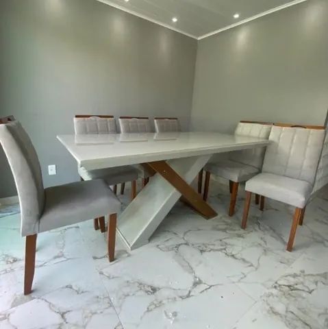 Mesa de Jantar Imperatriz 180 com 6 Cadeiras tt5432