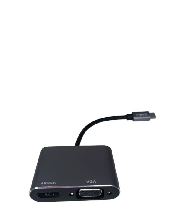 Adaptador Tipo C Pra Hdmi ou Vga 2 em 1 saídas USB 3.0/HDMI/ Typr-c Inova CBO - 6954 - Foto 3