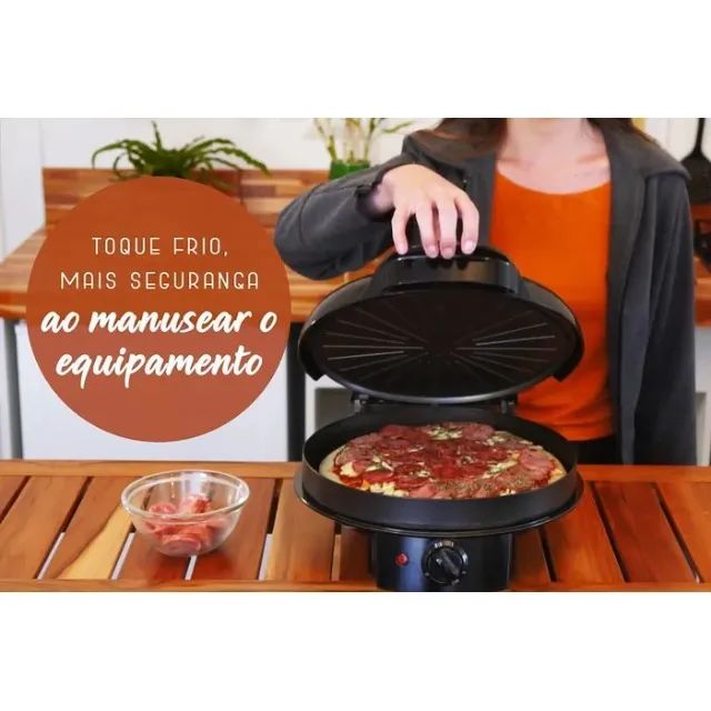 Grill Dual Britania 30cm Redonda assa Pizza , grelha Carnes e vegetais - Foto 2