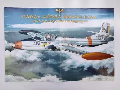 Pôster Avião de Caça Cessna T37C da FAB, Força Aérea Brasileira