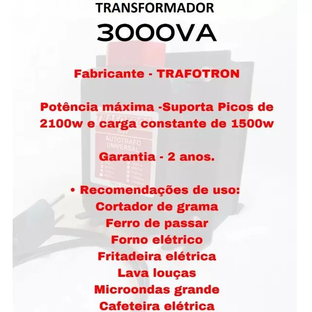 Transformador 3000va 110 220 bivolt Ar 9000btus Split - Foto 4