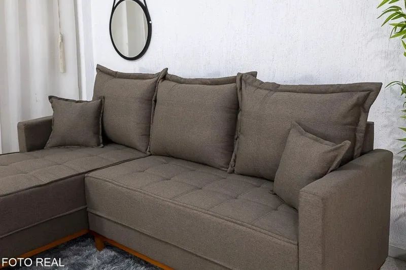Sofá 3 Lug. Com Chaise Paris Larg. 2.30m Molas Ensacadas rf65 - Foto 5