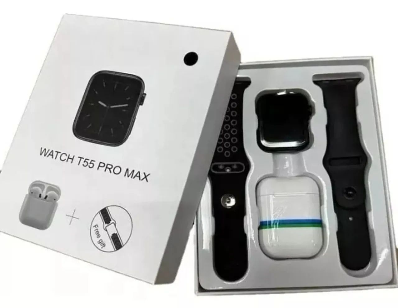 Smartwatch T55 PRO MAX -Novo - Com fone sem fio e 2 pulseiras - Foto 2