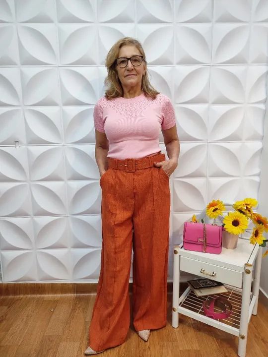 Calça Panta Lona Linho com Elastano - Foto 3