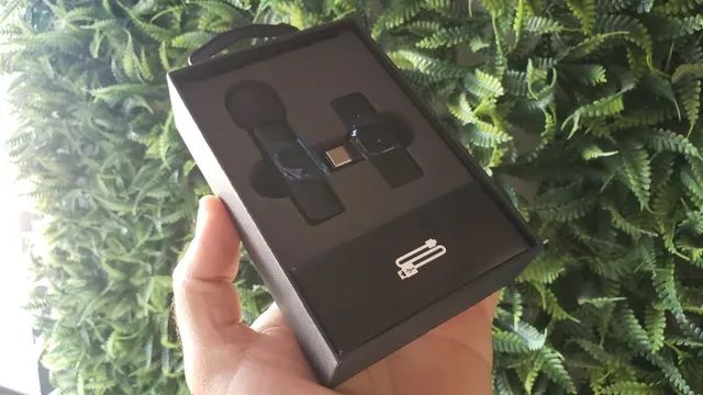 Microfone Lapela recarregável sem fio blogueira entrada Tipo C - Foto 2