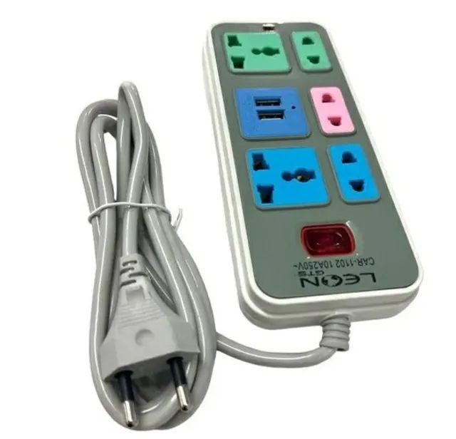 Extensão Elétrica 5 Tomadas Régua Universal 2 Usb
