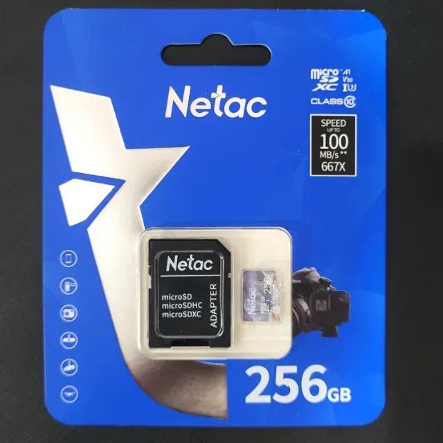 Micro SD Netac 256 GB Classe 10 Ultra High Speed 3 com Adaptador (Novo - Original) - Foto 2