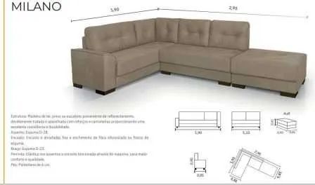 Sofa de Canto Milano 2,95mt (FAZEMOS ENTREGA DF E ENTORNO ) - Foto 3
