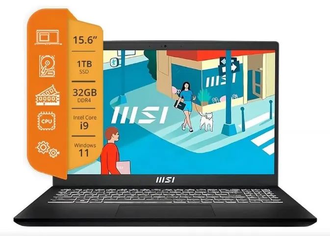 Notebook Novo Msi Modern B13m Intel Core i9 13th Geração 13900H 32gb memoria ram 1tb Ssd