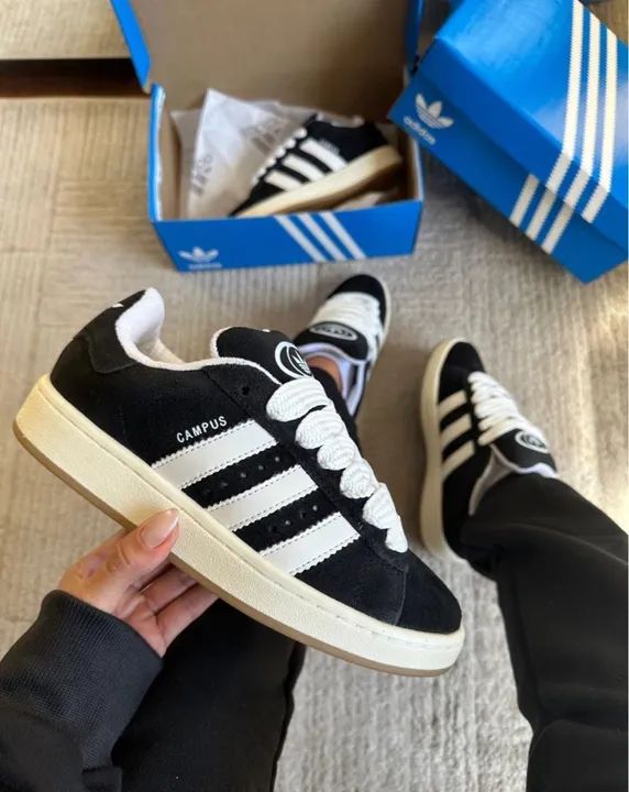 Tênis Adidas Campus Preto e Branco - Foto 2